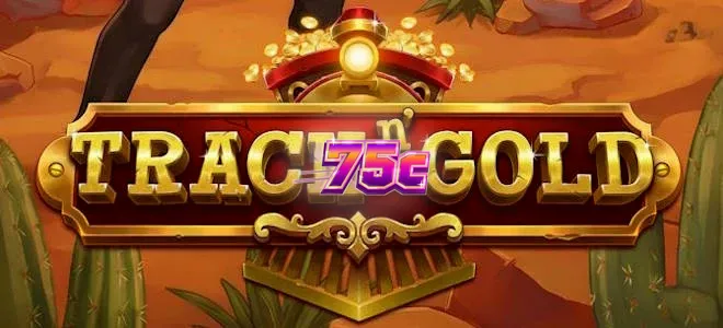 Painel de jogo temático de trem e ouro em estilo arcade